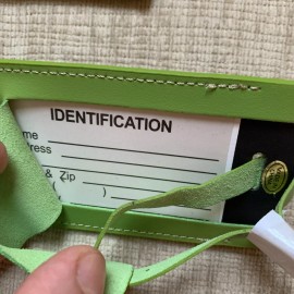 Unbranded Leather Luggage Tags 2 Pcs Light Green Address Label Identifier 4 1/4x2 1/2