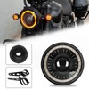 HARPUOU 7inch Flowing White/Amber DRL LED Motorcycle Start-up Headlight with