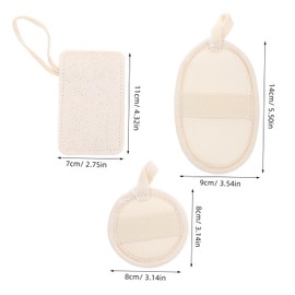 IWOWHERO Facial Body Loofah Scrub Pads Set 3pcs Exfoliating Travel Friendly Gentle Skin Cleansing