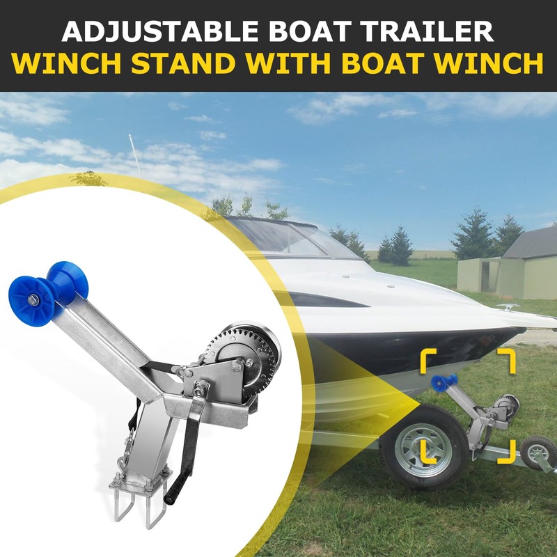 Boat Trailer Winch Post with 1200LB Boat Winch Compatible with