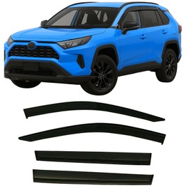 2019-2025 Tape-On Rain Guards Side Window Deflector Visors for Toyota Rav4 LE XLE SE XSE Hybrid Premium Limited 2020 2021 2022 2023 2024