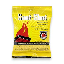 Meeco's Red Devil 16-3 Soot-Shot Powdered Soot Remover - for Fireplace, Furnaces & Cooking Ranges (3 Oz) - Made in The USA
