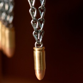 Chocolate Weapons 9mm Handmade Bullet Christmas Ornament Zinc (Silver Colored) Chain