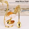 Coffee Spoon Holder Elegant Swan Shaped Alloy Mirror Polish Rich