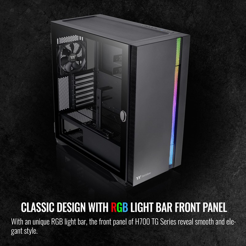 Thermaltake H700 TG Black Mid Tower ARGB Tempered Glass Computer