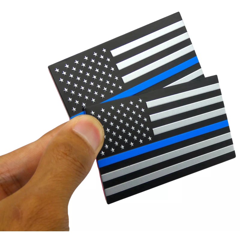 Riley Express 2x ALUMINUM Thin Blue Line Decal Sticker Car,