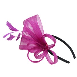 Beavorty Vintage Mesh Fascinator Hat with Feathering Headband for Women Elegant Tea Party Accessory Style Headpiece Comfortable and Lightweight Hair Decoration Random Color