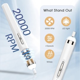 MMK Electric Nail Files with LED Light, Gentle Power, Friendly Nail Grinder for Dead Skin Removal and Polishing, Manicure and Pedicure Tools with Accessories Kit Gifts for Beginner Girl Women Mum