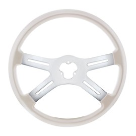 CTW 18" Pearl White 4 Spoke Steering Wheel Fits Kenworth, Peterbilt, Freightliner