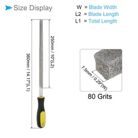 CoCud Diamond Coated Square File, 10 Inch 80 Grits, Diamond Hand Rasp with Non-Slip Handle - (Applications: for Grinding on Glass Stone Marble Rock Bone)