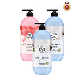 On the Body Real Moisture Body Wash 900g x 3 (Warm Cotton 2, Peony 1), 3-pack / 온더바디 리얼모이스춰 바디워시 900g X 3개(웜코튼2 피오니1), 3개입