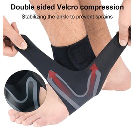 SHEKINI Foot Bandages Support Ankle Brace for Plantar Fasciitis 1 Pair(Black-grey,XL)