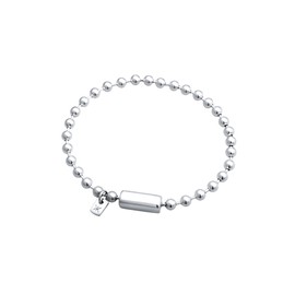 Kuzzoi 0209431624 Men's Silver Bracelet Ball Chain (4 mm) 925 Sterling Silver with Cylinder Clasp for Men Silver Bracelet Length 19 cm - 23 cm, Sterling Silver