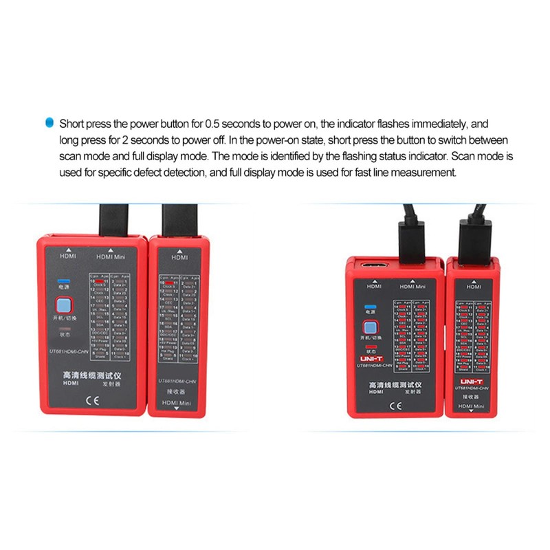 Fayelume UT681 HDMI Cable Tester, Portable Mini HDMI to HDMI,