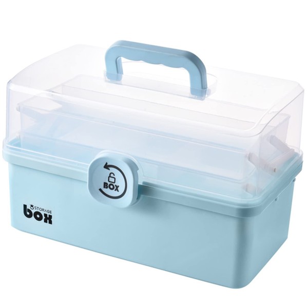 PENGKE Caja de almacenamiento de primeros auxilios de plástico (azul)