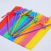 200 Pcs Colorful Plastic Long Flexible Straws.(0.23'' diameter and 10.2"