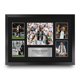 HWC Trading Cristiano Ronaldo Juventus Printed Memorabilia Signed Autograph Photograph Display for Football Fans and Supporters - A3 Framed