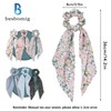 besbomig 6Pcs Satin Bowknot Hair Scrunchies Chiffon Floral Hair Band