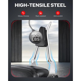 Benlari Sissy Bar Backrest, 26" Integrated Passenger Backrest, Quick Release Detachable Sissy Bar Fit for Harley Davidson Touring Street Glide Road Glide Road King Electra Glide 2009-2024, Chrome