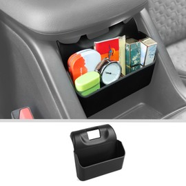 JWWY for Colorado Armrest Storage Box Hanging Organizer Pocket Center Console Compartment Organizer Bin Compatible with 2014-2024 Chevy Colorado,2014-2022 GMC Canyon Interior Accessories Black