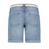 Sublevel Women's Denim Bermuda Shorts with Belt, Cuff, 5-Pocket, Light-blue,