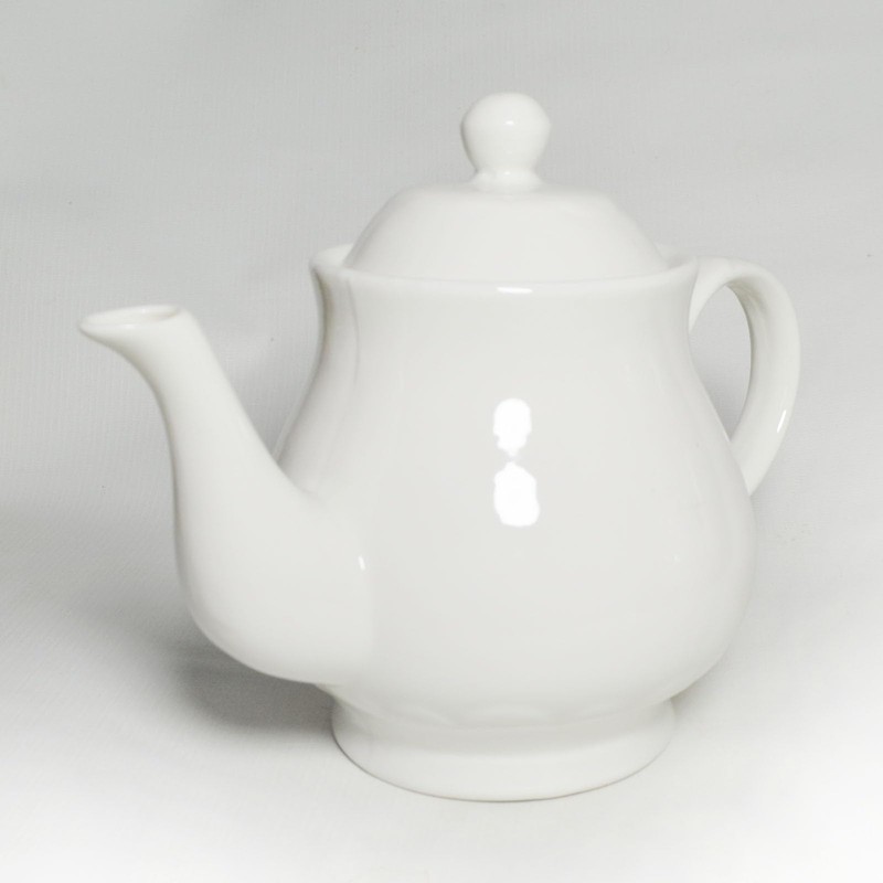 White Porcelain Teapot, Lotus Tea Pot Coffee Tea Water Pot