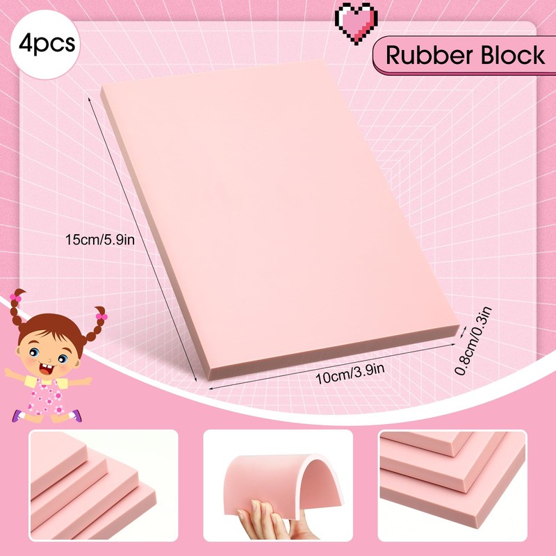Lanties 32 Pack Rubber Block Stamp Making Kit Include 4