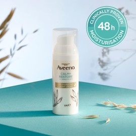 Aveeno CALM+RESTORE Re-Hydrating Night Cream (1 x 50ml), Fragrance-Free Face Care, Intensely Nourishes with Shea Butter & Prebiotic Oat, Suitable for Sensitive Skin