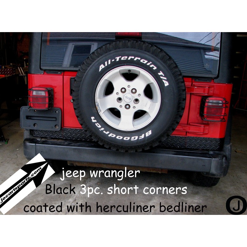 Fits Jeep Tj Wrangler 3 1/2 Black Diamond Plate Short