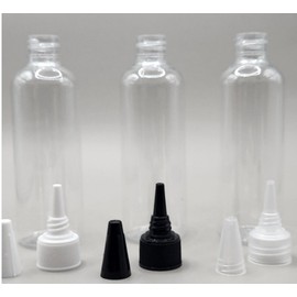 Good Pointed Tip Empty Cosmetic Bottle, Transparent Container, 100ml, for Aroma Oil with Pointed Cap Plastic White 30ea