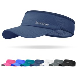 Sukeen Sports Sun Visor Men Women Lightweight Packable Cooling Stretchy Visor Hat for Running, Tennis, Golf Navy Blue