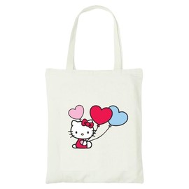 Cute Canvas Tote Bag - Cat Gifts for Women - Cat Mom Gifts - Reusable Birthday Bags (Hello Cutey Love)