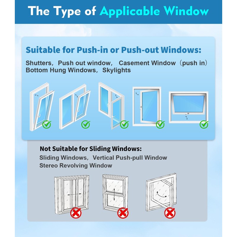 Portable AC Window Seal Kit for Casement & Crank Windows,