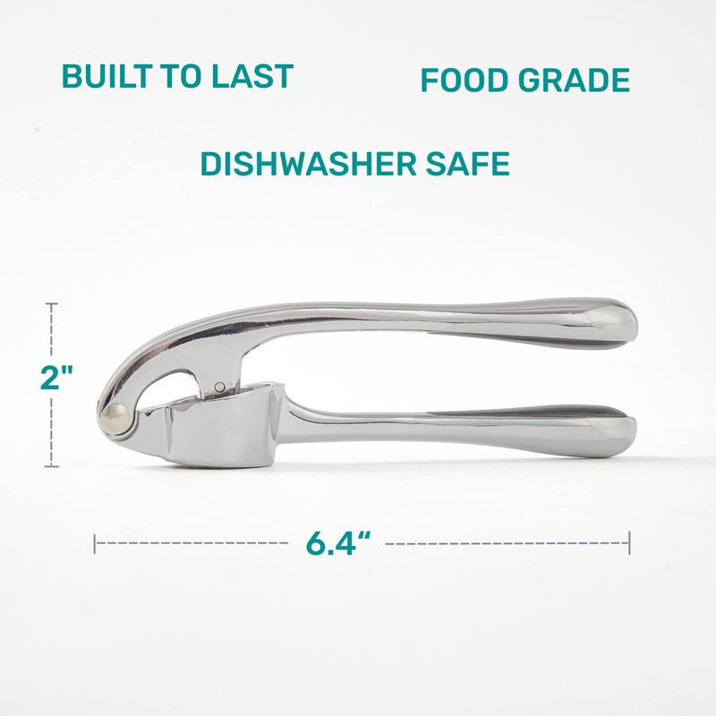 HiramWare Garlic Press, Premium Rust Proof Kitchen Garlic Mincer Crusher