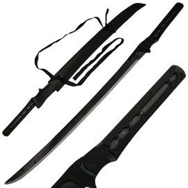 Armory Replicas™ 38.75" Full Tang Katana Sword - 1045 High Carbon Steel Blade, Mirror Polished Finish, ABS Handle Inserts, Includes Faux Leather Sheath with Belt Loop