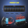 Nilight 8 Gang Aluminum Rocker Switch Panel Toggle Dash 5
