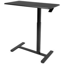 Mount-It! Overbed Table, Height Adjustable Bedside Table with Wheels, Overbed Desk Breakfast Tray for Hospital, Medical and Home Use, Standing Desk, Gas Spring Height Adjustment, Black