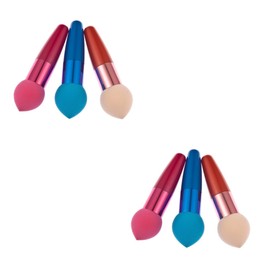 NOLITOY Sets Cosmetic Brush Set Droplet Makeup Sponge Latex Powder Puff Lollipop Brush Essential Makeup Tools Pu Storage Pouch Pc Random