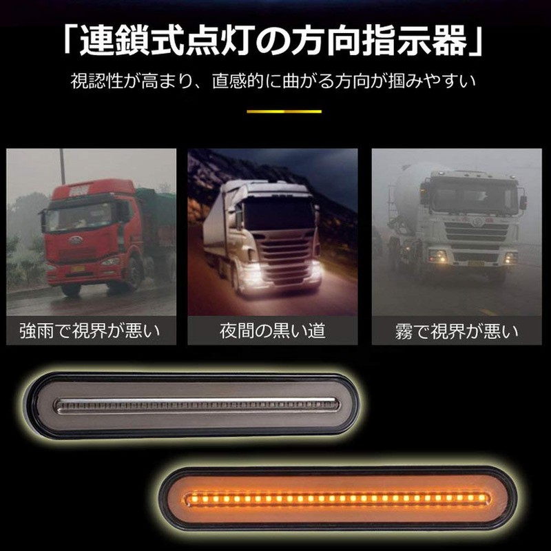 TKS Truck, Bus, Heavy Equipment, Flowing Turn Signal, Yellow, Red