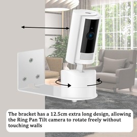 TEKCAM Wall Mount Compatible with Ring Indoor Camera (Pan-Tilt Indoor Camera), Pack of 2 Camera Mount, Ceiling Mount, Stand Holder, Accessories, Super Hard Metal