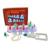 Massage Schröpfen Set mit 12 Schröpfgläser aus Kunststoff mit Vakuumpumpe