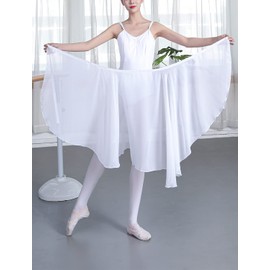 HOEREV Women Girls Adult Sheer Wrap Skirt Ballet Skirt Ballet Dance Dancewear,Green,S