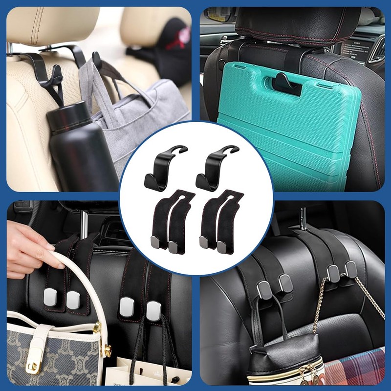 ZEPIQOR Pack of 6 Car Storage Hooks, Car Plastic Hooks