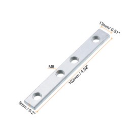 sourcing map Straight Line Connector, 4Pcs 4inch Inside Joint Brackets with M8 Screws for 4040 Series Aluminum Extrusion Profile T Slot 8mm (Silver)