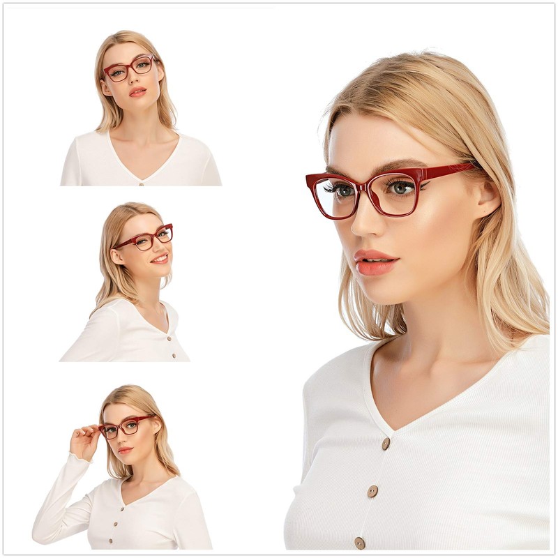 DOOViC 4-Pack Reading Glasses Blue Light Blocking Computer Readers Anti
