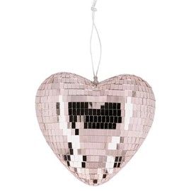 Boland - Shiny Heart Disco Ball, 19 cm, Decoration for Disco Fever Theme Party, Hanging Decoration for Wedding or New Year's Eve