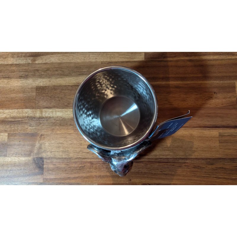 Pier 1 Imports Hammered Metal African Elephant Mug Cup