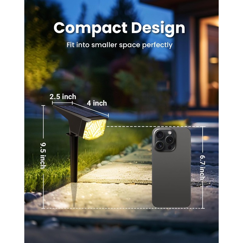Luces solares exteriores AUDERWIN 9169 – 6 focos compactos IP65,