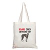 TB264 Beware Crazy Greyhound Lady Novelty Present Gift Printed Eco-Friendly