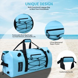 Lanedo 80L Duffle Travel Bag Waterproof Duffel Bag Marine Dry Bags Waterproof Backpack with Durable Straps & Handles for Kayaking Paddleboarding Boating Rafting Fishing Camping（Blue）